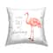 Stupell Industries Stand Tall My Darling Motivational Phrase Pink Flamingo Throw Pillow 18" x 18"